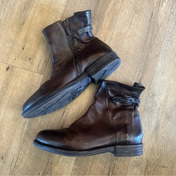 AS98 Brown Leather Booties - Picture 3 of 10